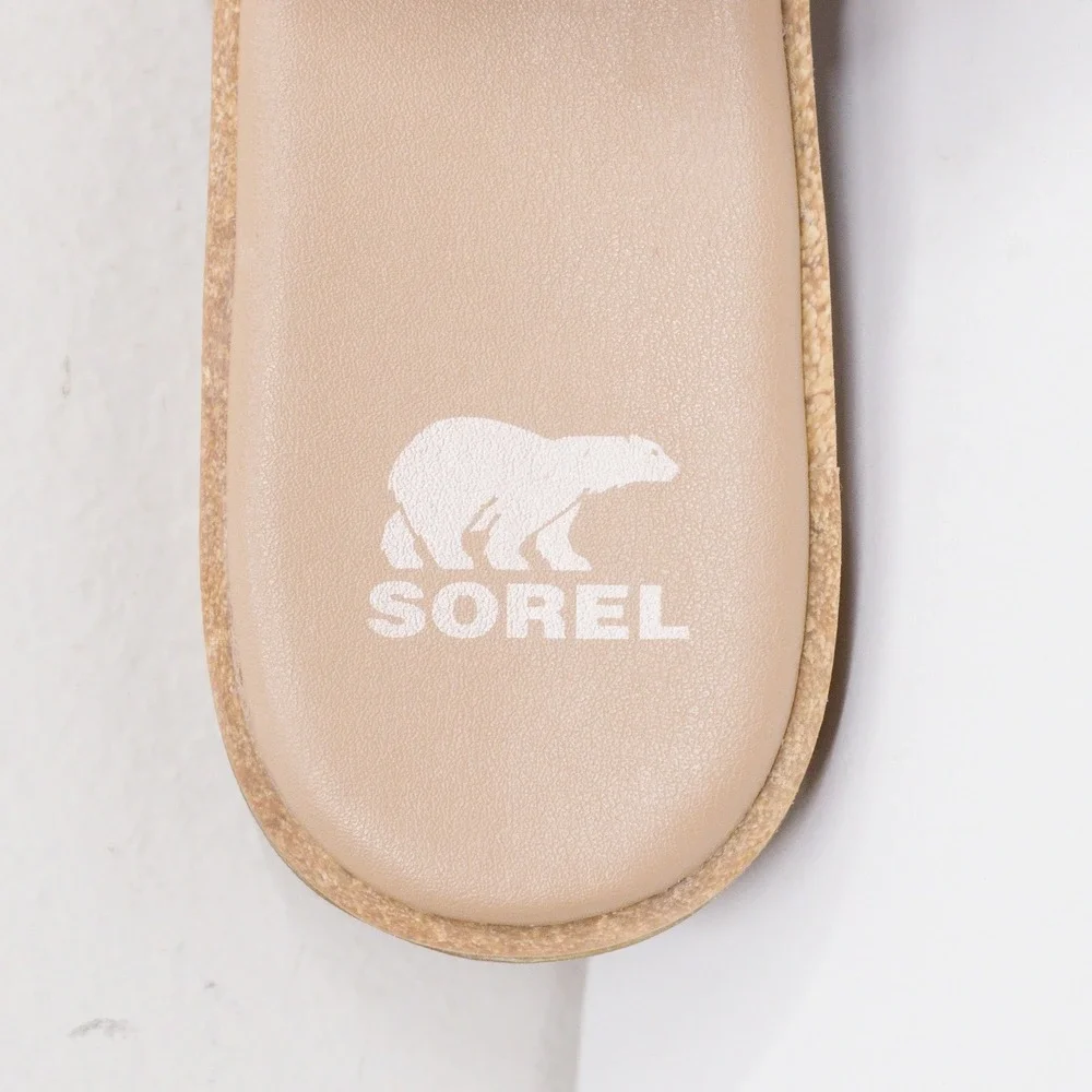 SOREL Ella III‎ Puffy Quilted Leather Slide Sandals Minimalist Pink Sz 6